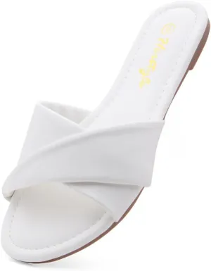 Herstyle Women’s Flat Sandals 2025 – Comfortable Dressy Slide Sandals | Cushioned Slip-On Summer Casual Sandals with Open Toe for Beach, Travel & Everyday Wear