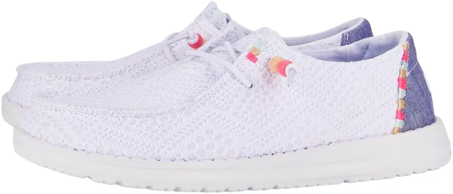 Hey Dude Wendy Boho Crochet Loafers for Women – Textile Upper & Lining – Lace-up Closure – Textile Outsole