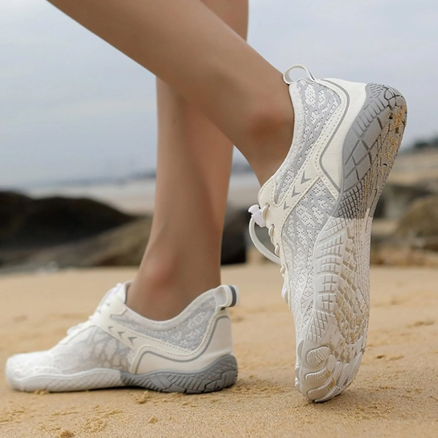Hiking Water Shoes for Women Men Barefoot Shoes Women Walking Quick-Dry Aqua Sock Breathable Wide Toe Non-Slip Hiking Shoe Lightweight Sport Beach Footwear for Swim Pool Kayaking Diving Surfing