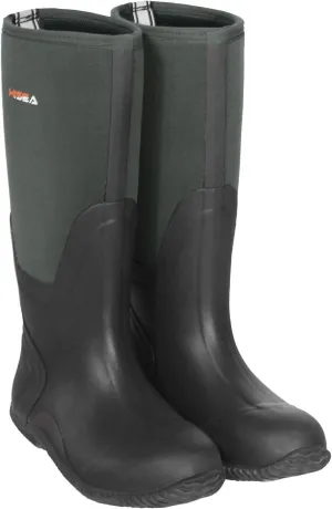 HISEA Men's Rain Boots, Waterproof Durable Insulated Rubber Boots for Men, 5 mm Neoprene Outdoor Mud Fishing Hunting Boots for Multi-Season (Black, Camo & Brown)