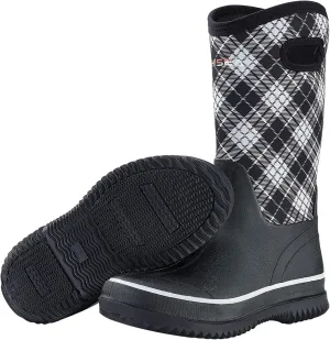 HISEA Women Mud Boots, Neoprene Rubber Garden Shoes Waterproof Mid Calf Rain Boots for Outdoor