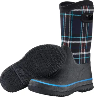 HISEA Women Mud Boots, Neoprene Rubber Garden Shoes Waterproof Mid Calf Rain Boots for Outdoor