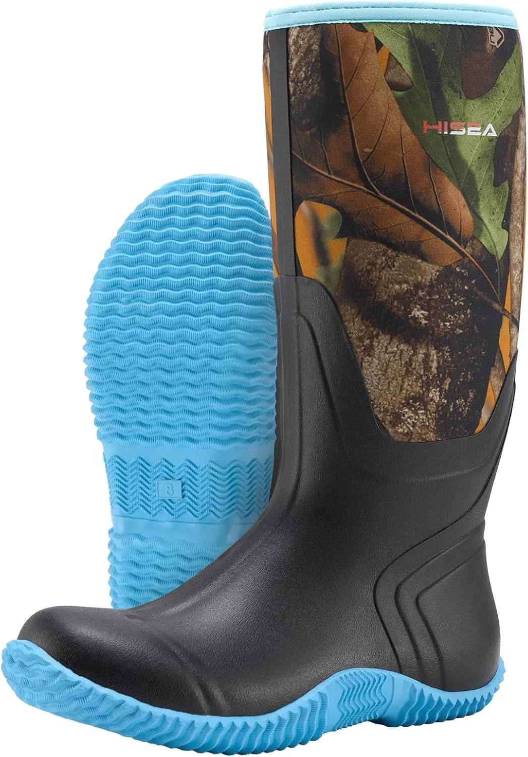 HISEA Women's Rain Boots, Knee High Rubber Boots Waterproof Insulated Neoprene Mud Boots, Anti-Slip Outdoor Work Boots for Hunting Gardening Farming Yard Working, Size 6-11