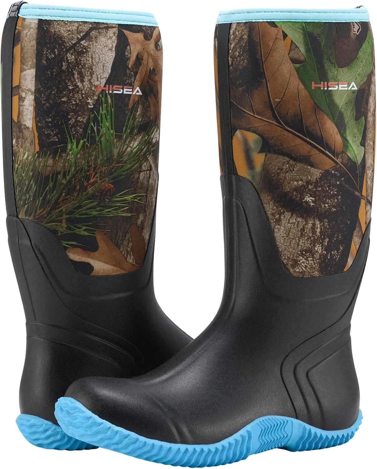 HISEA Women's Rain Boots, Knee High Rubber Boots Waterproof Insulated Neoprene Mud Boots, Anti-Slip Outdoor Work Boots for Hunting Gardening Farming Yard Working, Size 6-11