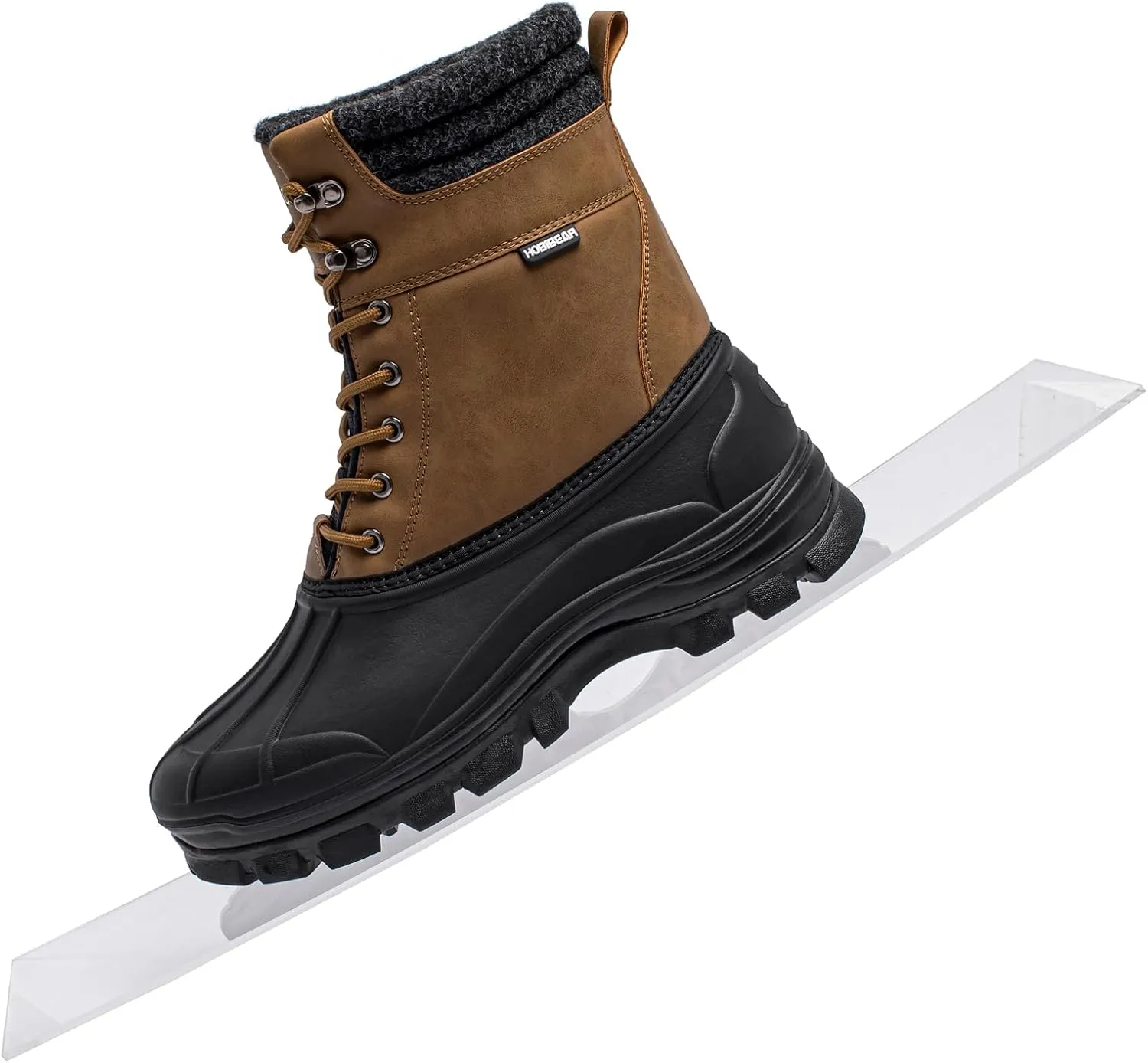 HOBIBEAR Men's Snow Boots Insulated Waterproof Warm Fur Lined Hiking Winter Snow Boots for Outdoor
