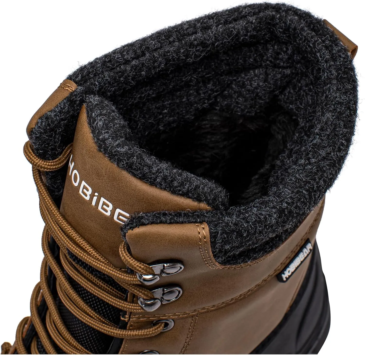 HOBIBEAR Men's Snow Boots Insulated Waterproof Warm Fur Lined Hiking Winter Snow Boots for Outdoor