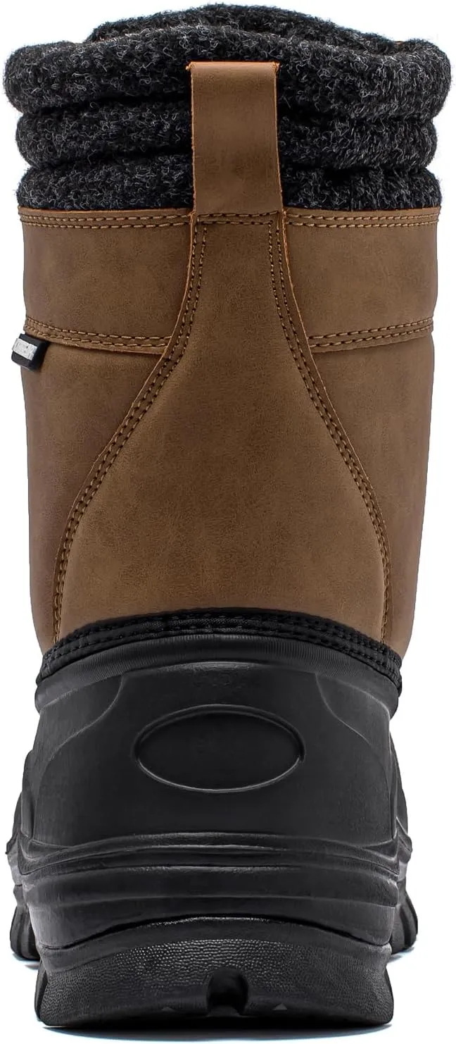 HOBIBEAR Men's Snow Boots Insulated Waterproof Warm Fur Lined Hiking Winter Snow Boots for Outdoor