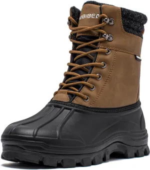 HOBIBEAR Men's Snow Boots Insulated Waterproof Warm Fur Lined Hiking Winter Snow Boots for Outdoor