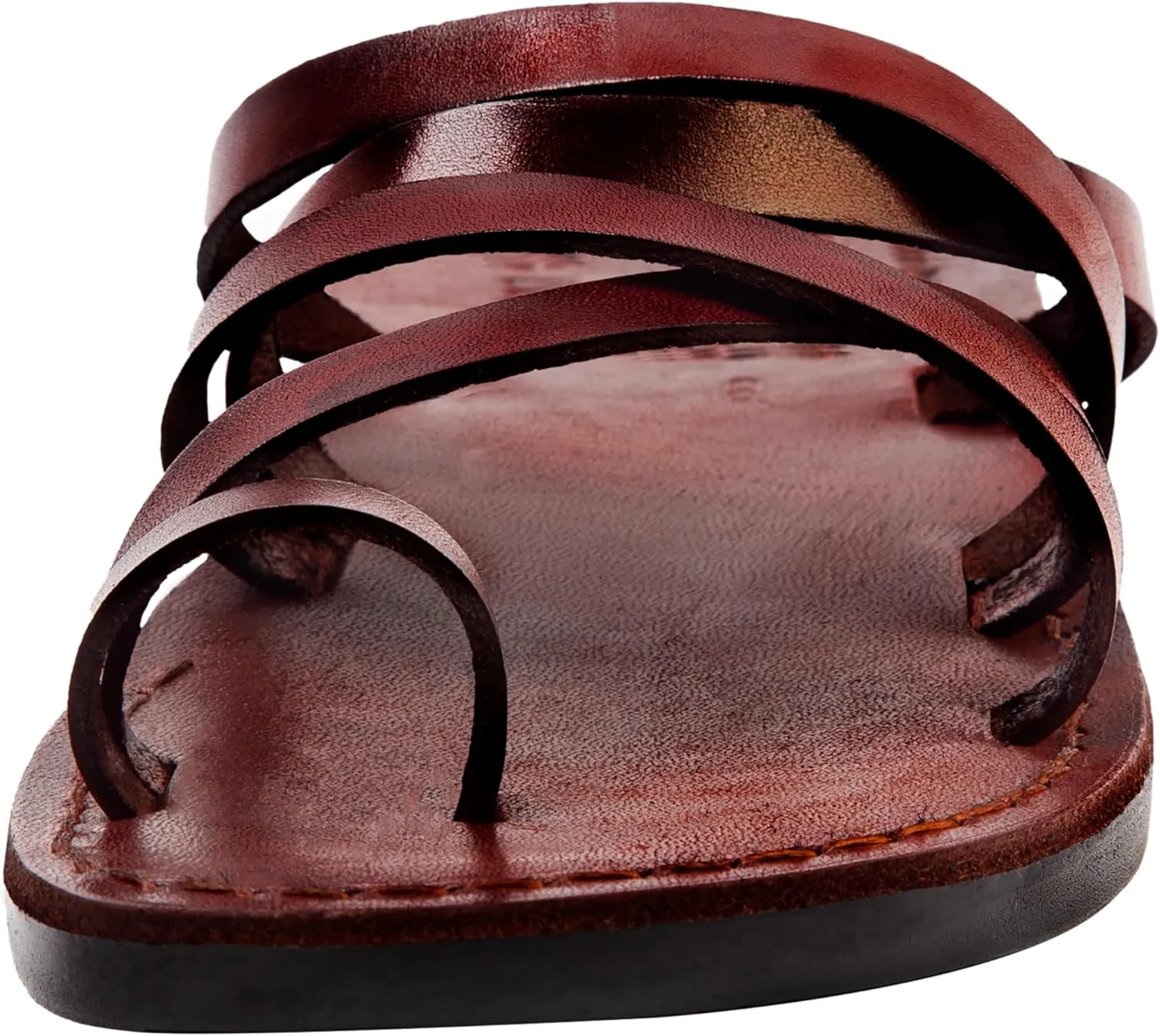 Holy Land Market Men/Women Biblical Jesus Leather Sandals/Slides From Jerusalem(Bethlehem Style I)
