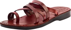 Holy Land Market Men/Women Biblical Jesus Leather Sandals/Slides From Jerusalem(Bethlehem Style I)
