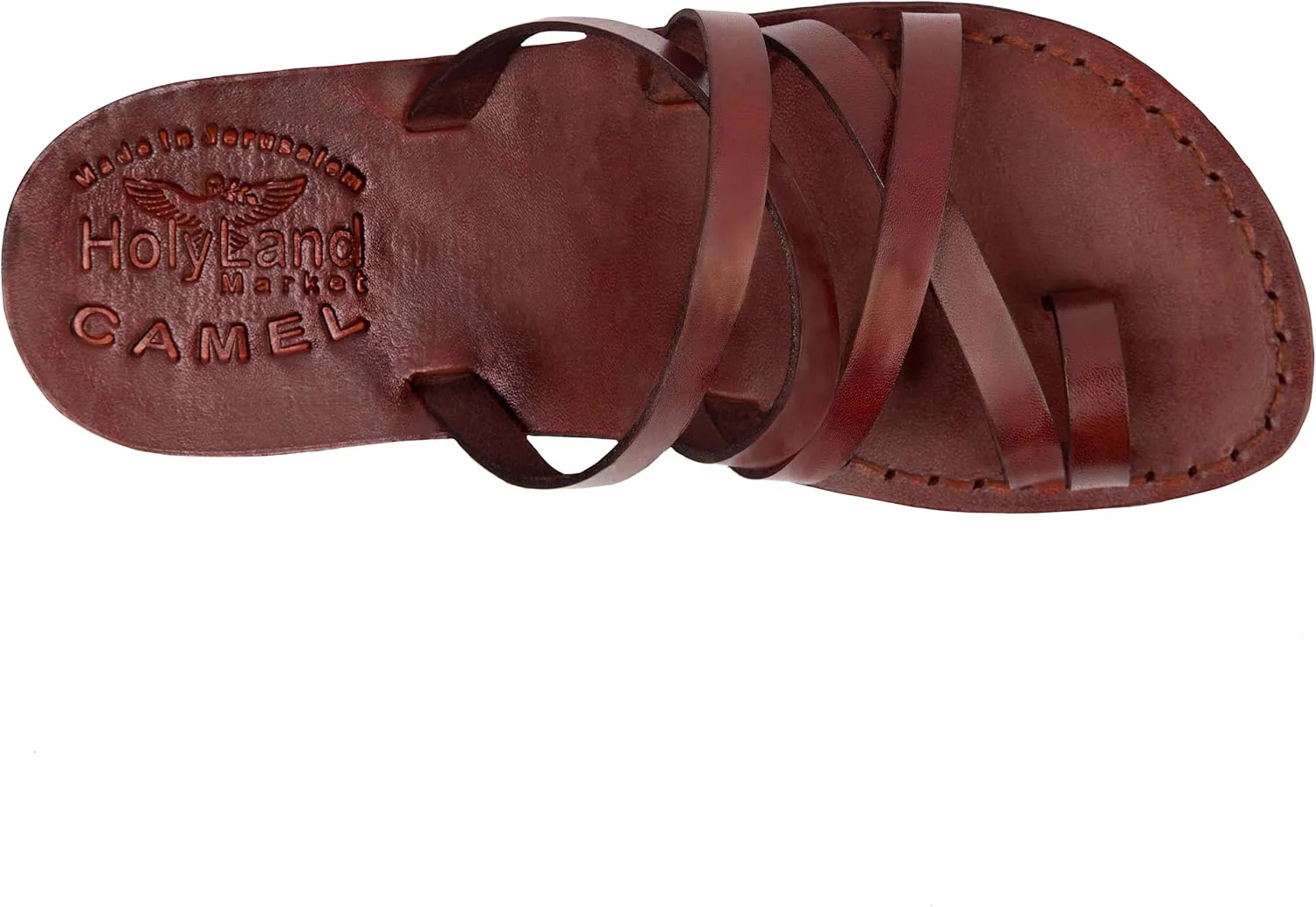 Holy Land Market Men/Women Biblical Jesus Leather Sandals/Slides From Jerusalem(Bethlehem Style I)