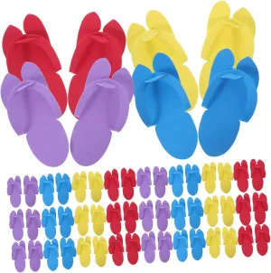 Hotel Guest Slippers 48 Pairs Disposable Spa Sandals Eva Foam Pedicure Slippers for Beach Salon Travel Anti-slip Lightweight Random