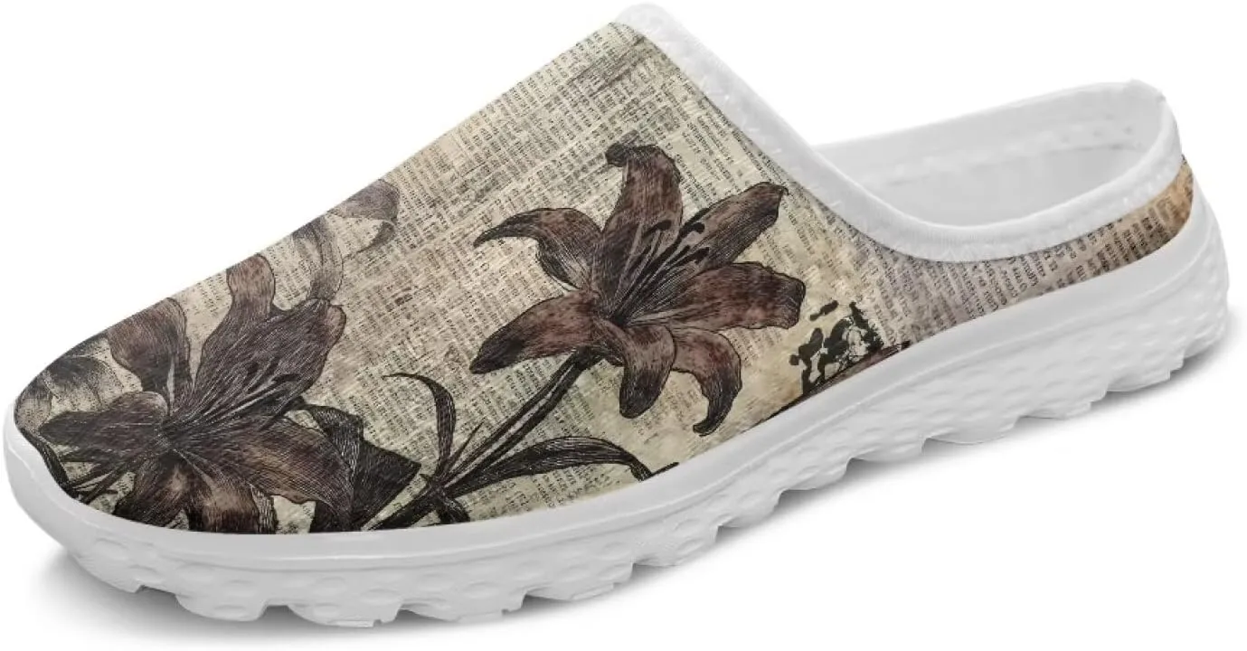 Howilath Women's Sport Mules Tennis Shoes Slip on Garden Shoes Loafers Fashion Backless Sneakers for Street Style Outdoor