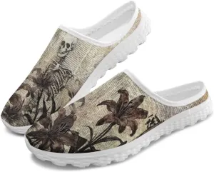 Howilath Women's Sport Mules Tennis Shoes Slip on Garden Shoes Loafers Fashion Backless Sneakers for Street Style Outdoor