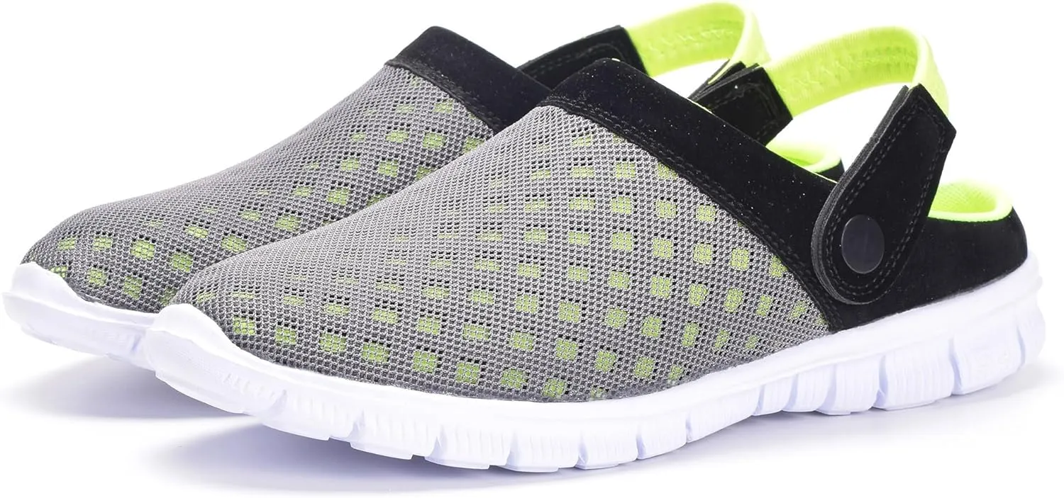 Hsyooes Mens Womens Mules & Clogs Garden Shoes Summer Breathable Mesh Slippers Non-Slip Outdoor Beach Sandals Unisex