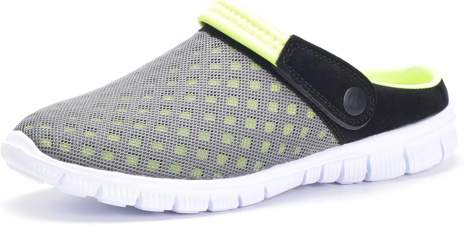 Hsyooes Mens Womens Mules & Clogs Garden Shoes Summer Breathable Mesh Slippers Non-Slip Outdoor Beach Sandals Unisex