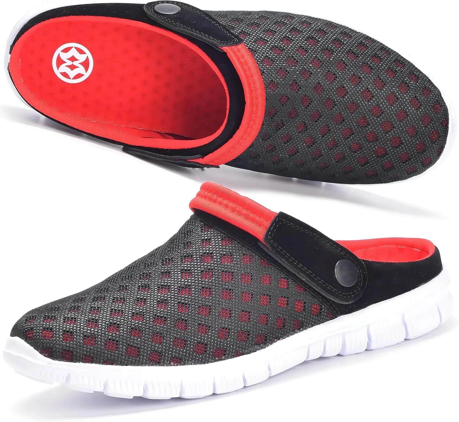 Hsyooes Mens Womens Mules & Clogs Garden Shoes Summer Breathable Mesh Slippers Non-Slip Outdoor Beach Sandals Unisex