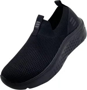 HUHV Tech Knit Unisex Lace-Up and Slip-On Recovery Lifestyle Walking and Athletic Shoe with HEALIUM Foam Lightweight Casual Non-Slip Comfortable Sneaker