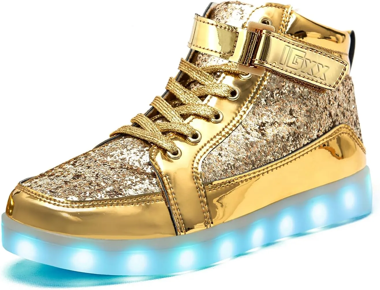 IGxx LED Light Up High Top Sneakers - USB Rechargeable, Glowing, Flashing Shoes for Men, Women & Kids