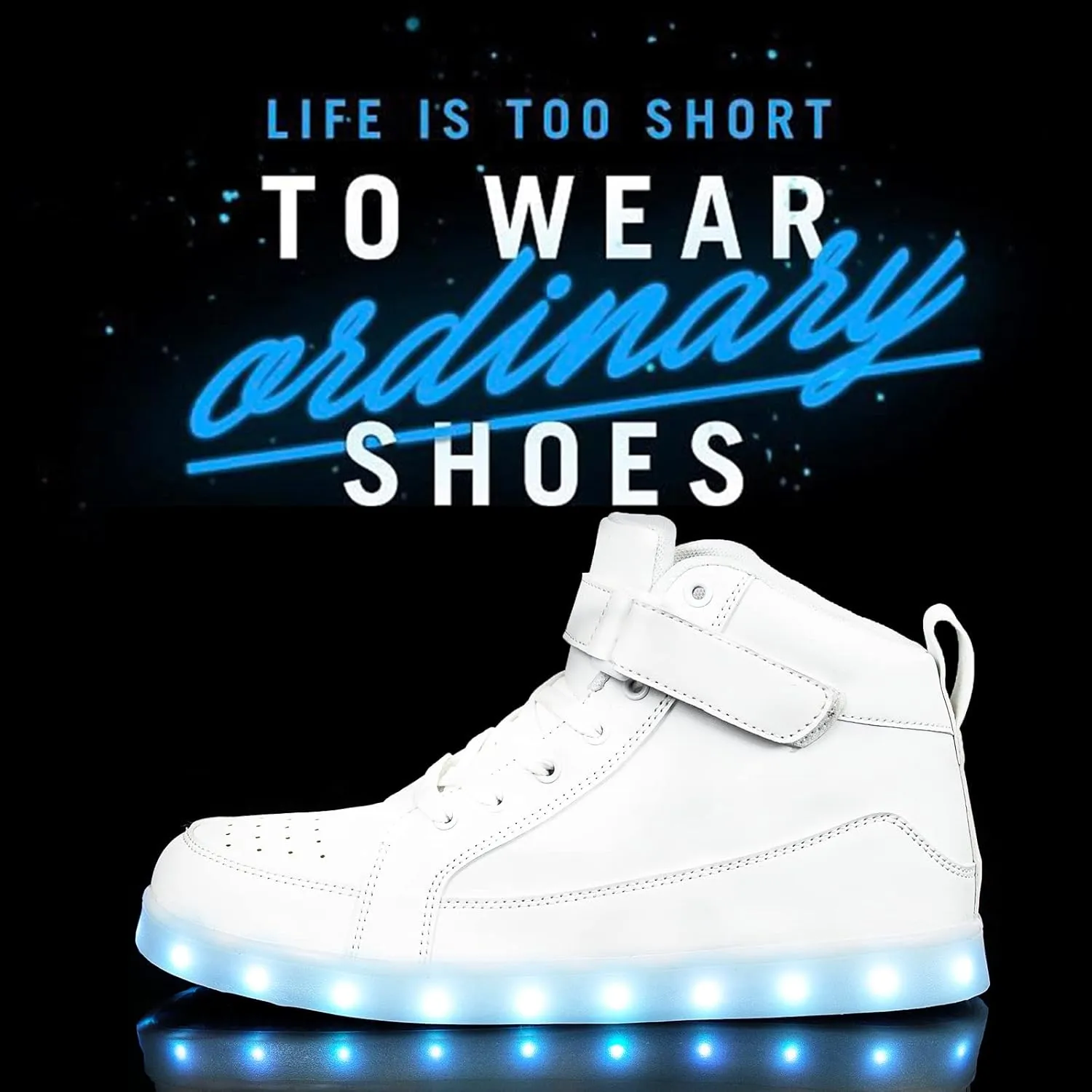 IGxx LED Light Up High Top Sneakers - USB Rechargeable, Glowing, Flashing Shoes for Men, Women & Kids