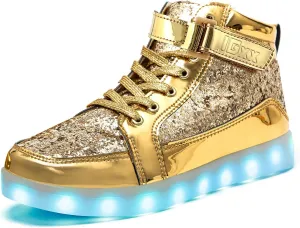 IGxx LED Light Up High Top Sneakers - USB Rechargeable, Glowing, Flashing Shoes for Men, Women & Kids