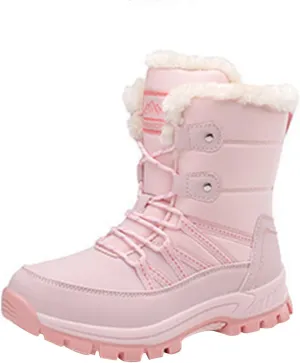 Insulated Hiking Boots Women 𝐖aterproof Non-Slip Ankle Booties Fu𝐫 Lined Winter Walking Shoes For Men