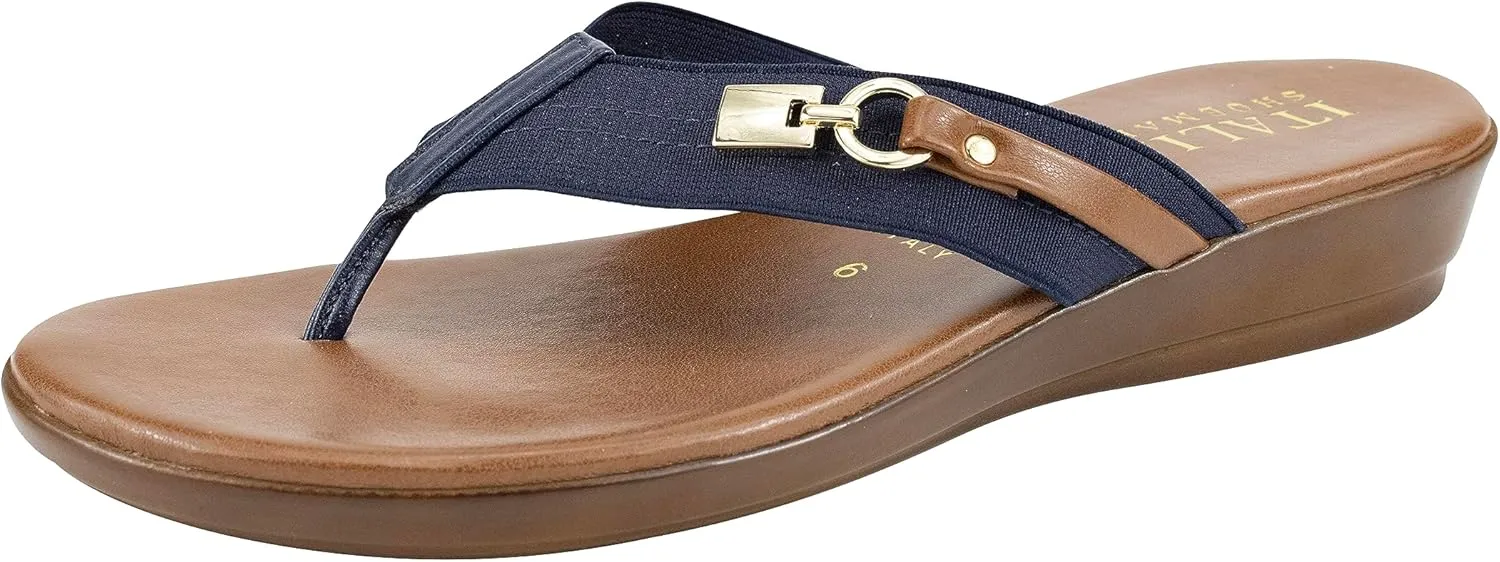 ITALIAN Shoemakers Vale Low Wedge Thong Comfort Sandal for Women