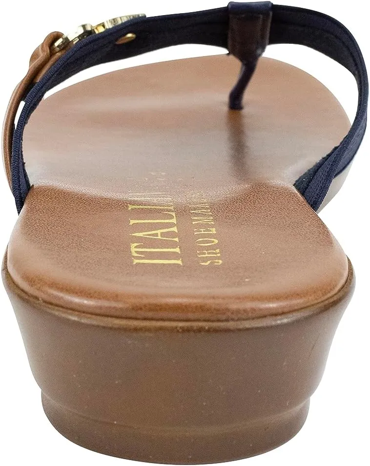 ITALIAN Shoemakers Vale Low Wedge Thong Comfort Sandal for Women