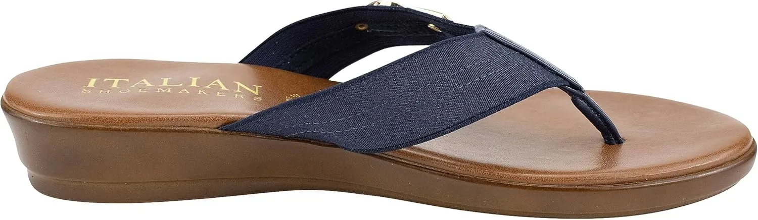 ITALIAN Shoemakers Vale Low Wedge Thong Comfort Sandal for Women
