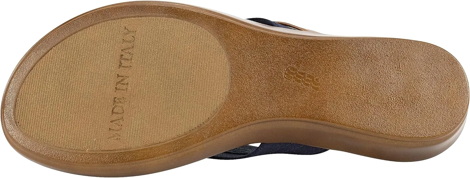 ITALIAN Shoemakers Vale Low Wedge Thong Comfort Sandal for Women