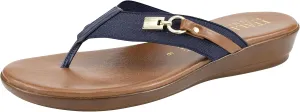 ITALIAN Shoemakers Vale Low Wedge Thong Comfort Sandal for Women