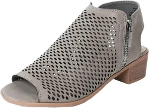 J. Adams Tracy Booties for Women - Peep Toe Low Block Heel Bootie