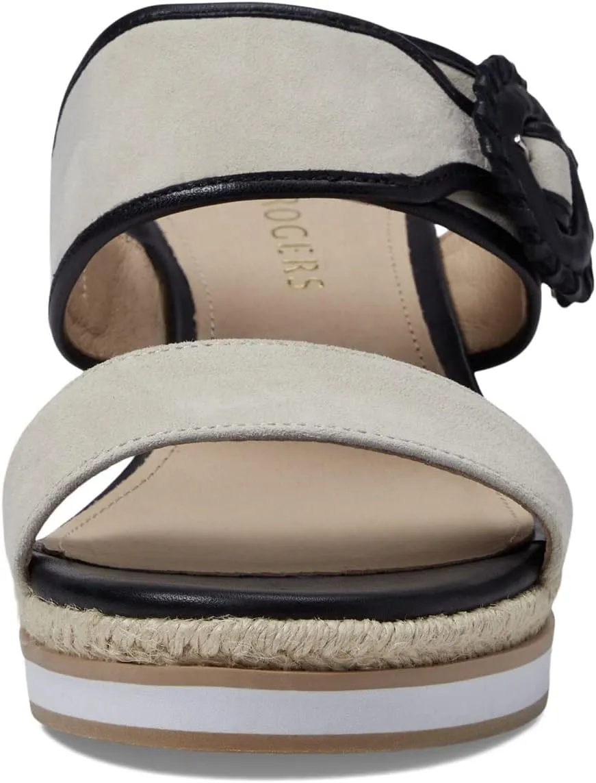 Jack Rogers Callie Buckle Women Wedge Sandals – Buckle Closure – Leather Sole and Lining – Slip-on Style