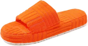 Jakcuz Womens Terry Towelling Slides Sandals Girls ladies Fashion Slip On House Shoes Slippers Platform Open Toe Multicolor Cute