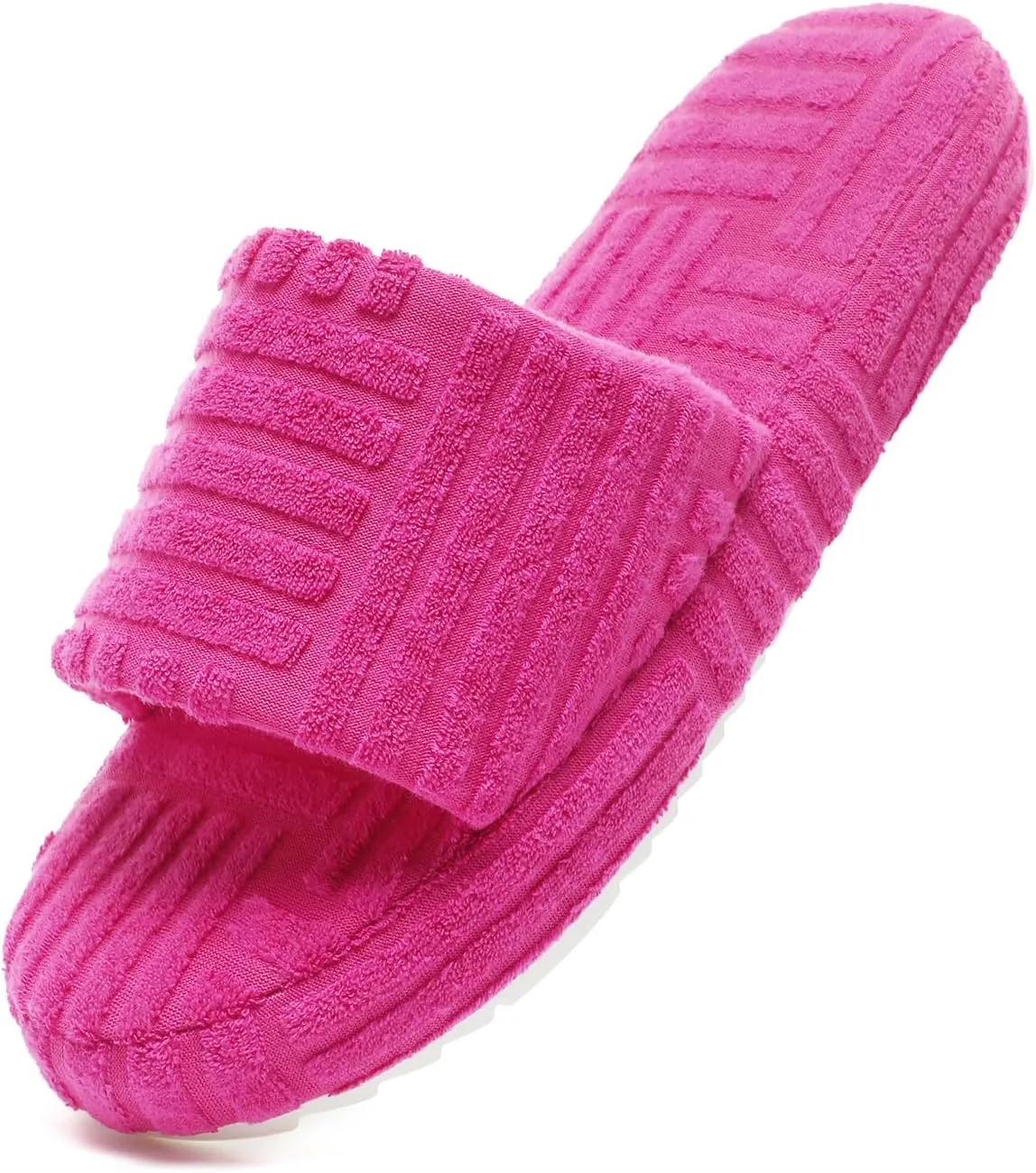 Jakcuz Womens Terry Towelling Slides Sandals Girls ladies Fashion Slip On House Shoes Slippers Platform Open Toe Multicolor Cute