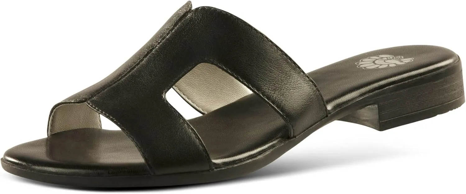 JATAREA Women Slip-On Flat Sandals | Softy Leather, Open-Toe Summer Outdoor Sandals - Chonchola