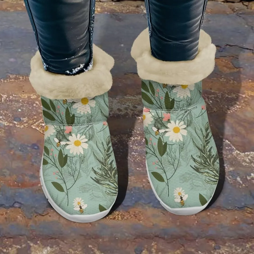Jeiento Womens Winter Snow Boots Fuzzy Snowboots Warm and Cozy Booties Outdoor Low Heel Thickening Shoes with Insulated Flannel Lining
