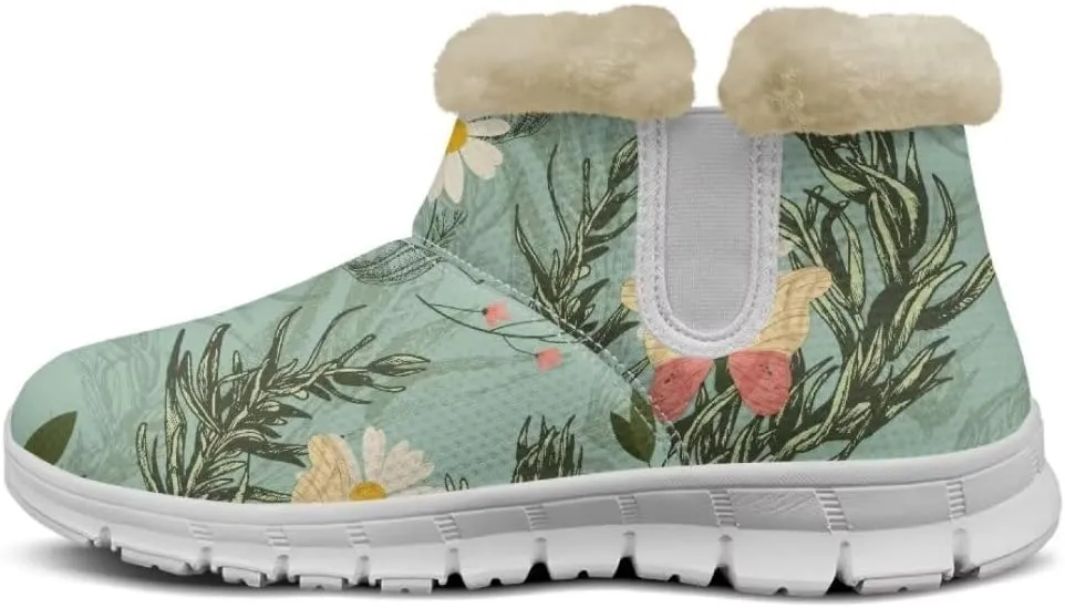 Jeiento Womens Winter Snow Boots Fuzzy Snowboots Warm and Cozy Booties Outdoor Low Heel Thickening Shoes with Insulated Flannel Lining