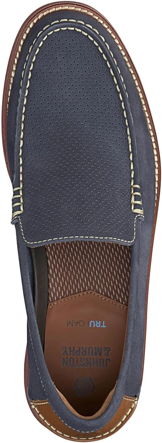Johnston & Murphy Upton Perf Venetian Loafers, Casual Dress Loafers for Men, Slip-On Moccasins