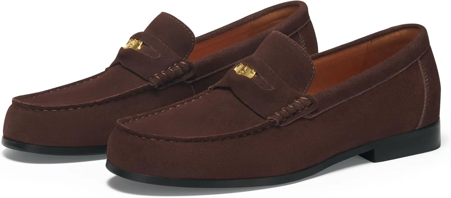 Journey West Men's Vintage Loafers for Men Belgian Loafers Slip-on Loafer Penny Loafer Casual Loafers