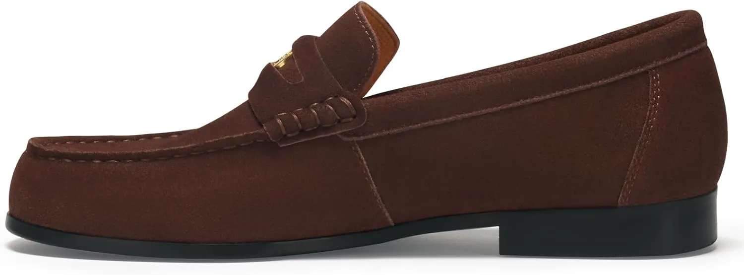 Journey West Men's Vintage Loafers for Men Belgian Loafers Slip-on Loafer Penny Loafer Casual Loafers