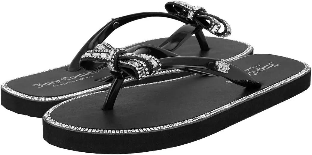 Juicy Couture Women's Flip Flops – Lightweight Beach Sandals, Casual Shower & Pool Slides