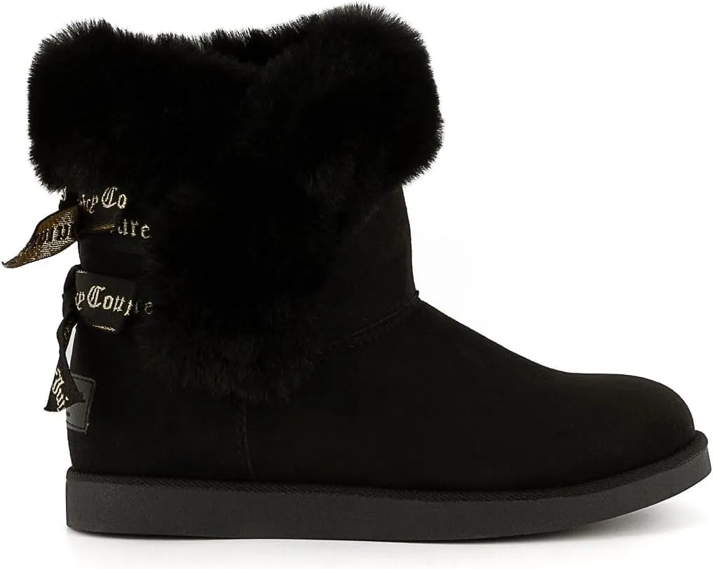 JUICY COUTURE Women's Slip On Winter Snow Boots Warm & Insulated Fur Lining Comfortable Fashion Booties