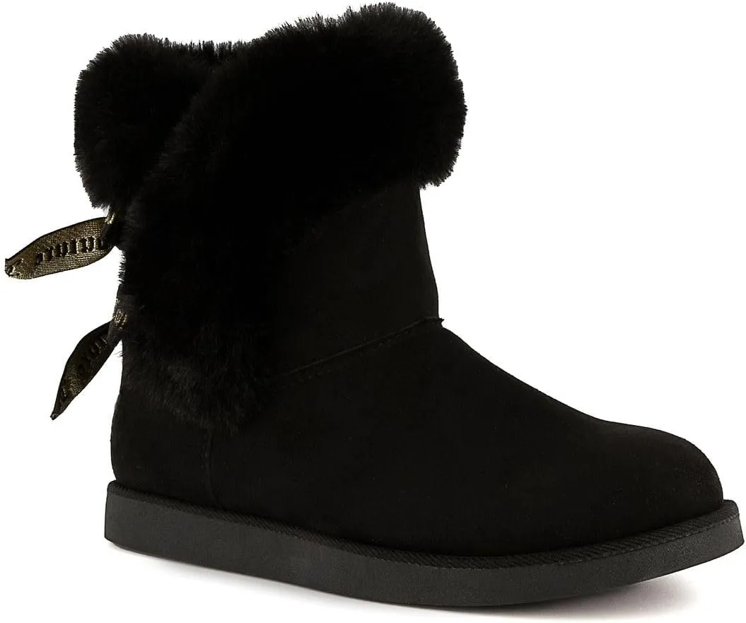 JUICY COUTURE Women's Slip On Winter Snow Boots Warm & Insulated Fur Lining Comfortable Fashion Booties