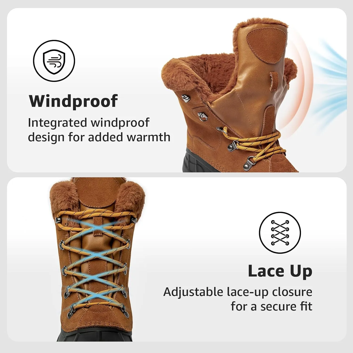Kelway Men's Winter Boots Snow Boots Waterproof Insulated Winter Shoes for Outdoor Use