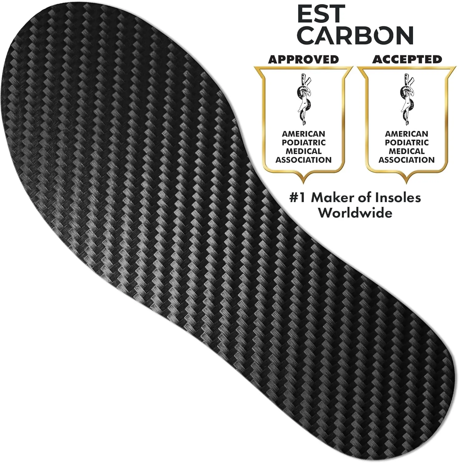 Kids Carbon Fiber Insoles - Toddler Size 6, 2 Pieces - Orthotic Shoe Inserts - Tip Toe Walking Correction - Sports Footplate for Soccer Cleats, Sneakers, Shoes - FSA HSA Eligible - by EstCarbon