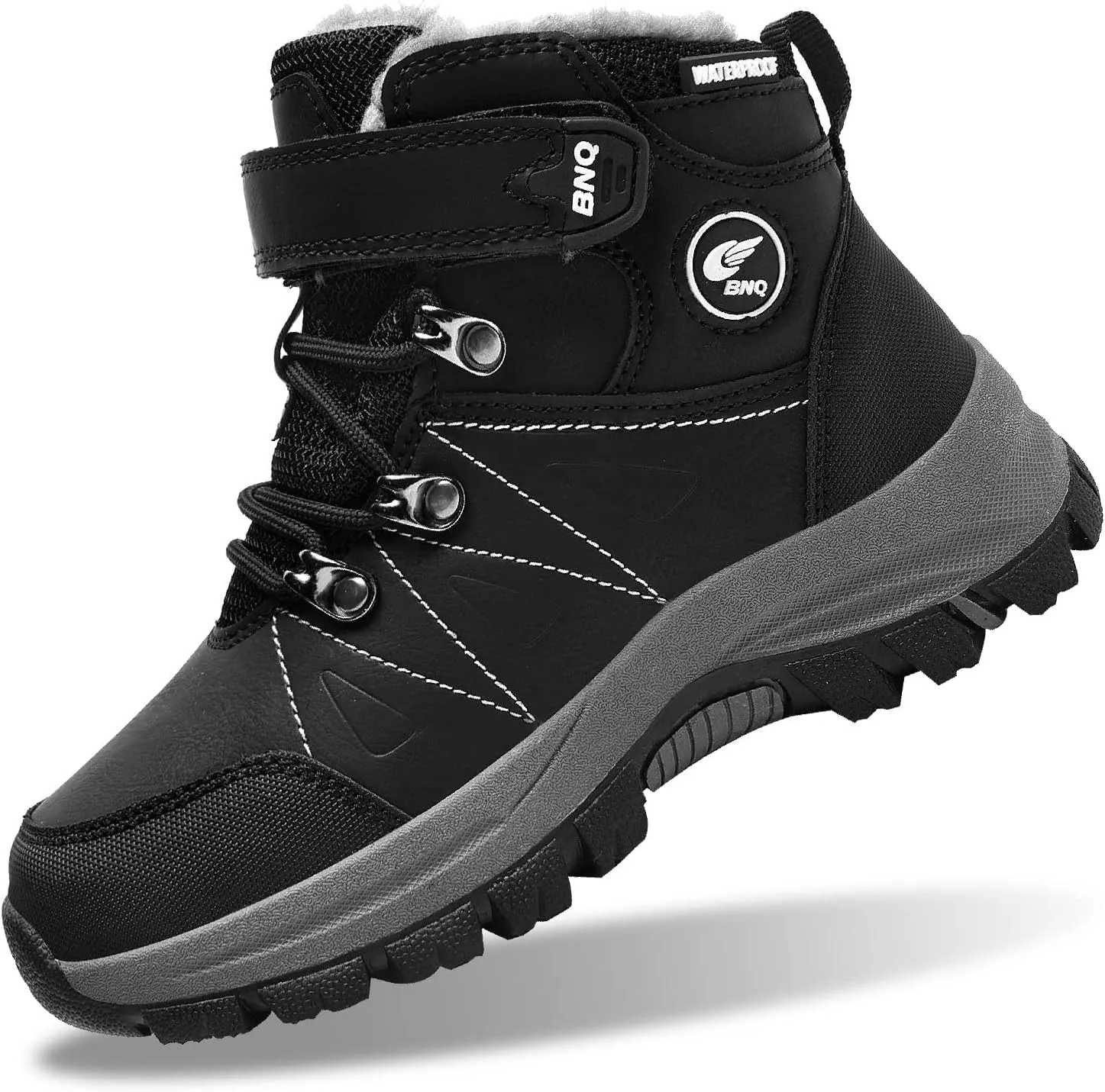 Kids Girls Boys Winter Warm Hiking Snow Boots Outdoor Insulated Fur Lined Waterproof Ankle Shoes