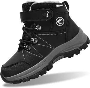 Kids Girls Boys Winter Warm Hiking Snow Boots Outdoor Insulated Fur Lined Waterproof Ankle Shoes