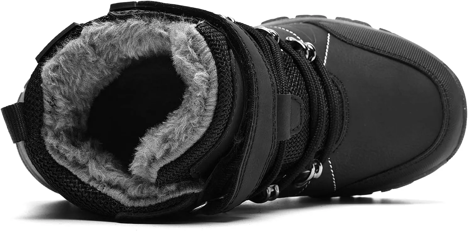 Kids Girls Boys Winter Warm Hiking Snow Boots Outdoor Insulated Fur Lined Waterproof Ankle Shoes