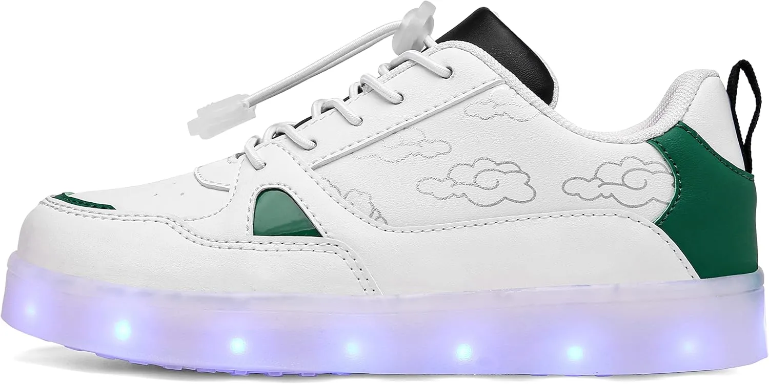 Kids LED Light Up Shoes Shiny Low-Top Sneakers for Boys and Girls Child Unisex